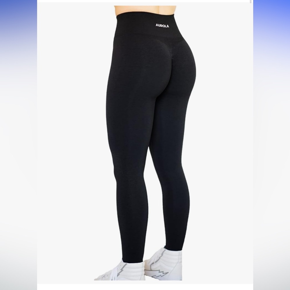 AUROLA Ladies Seamless Tummy Control Scrunch Buttocks Leggings Black‎ Small